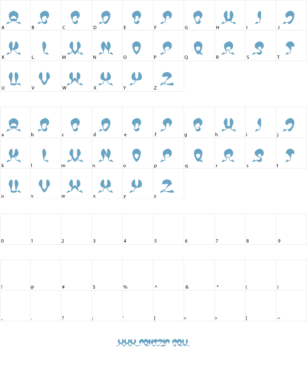 OVER THE SKY Font Character
